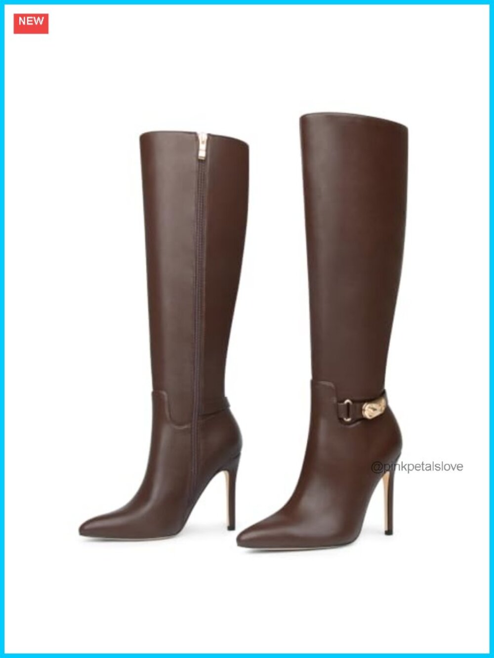 Women's Knee High Boots Pointed Toe Stiletto Heel Faux Leather Zip Slouch Tall